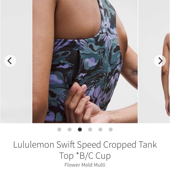 Lululemon Swift Speed Cropped Tank ~ Size 10 ~ Flower Meld Multi ~ NWT - Picture 9 of 11